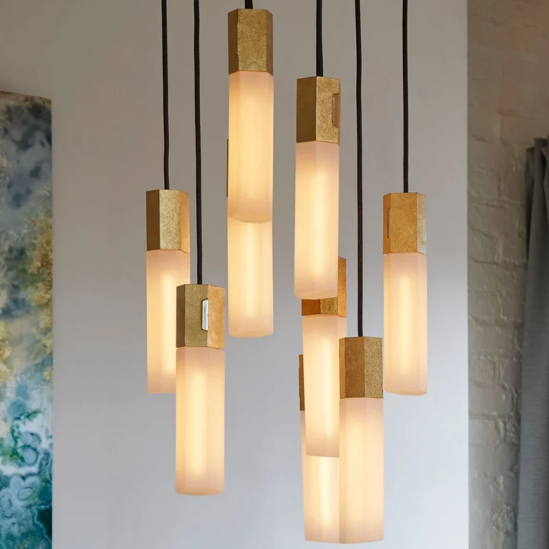 The Original Basalt Nine Pendant in Brass