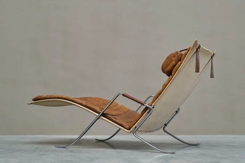 Fabricius & Kastholm FK 87 'Grasshopper' Lounge Chair in Patinated Cognac Leather, 1960s