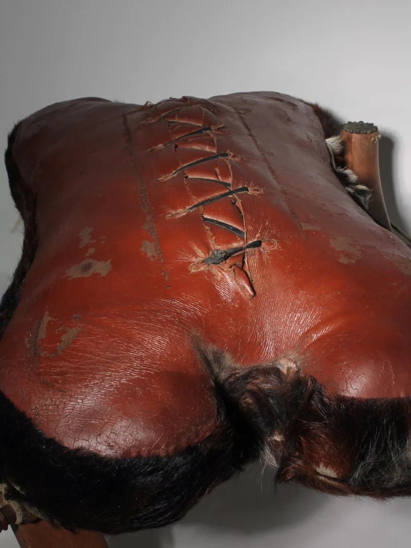 Cowhide Camel Saddle Stool