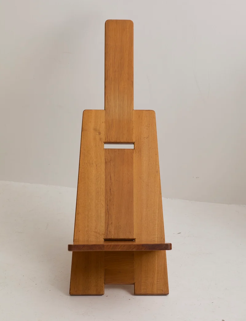 French Palaver Chair by Alain Gaubert in Solid Oak c. 1980 (Signed)