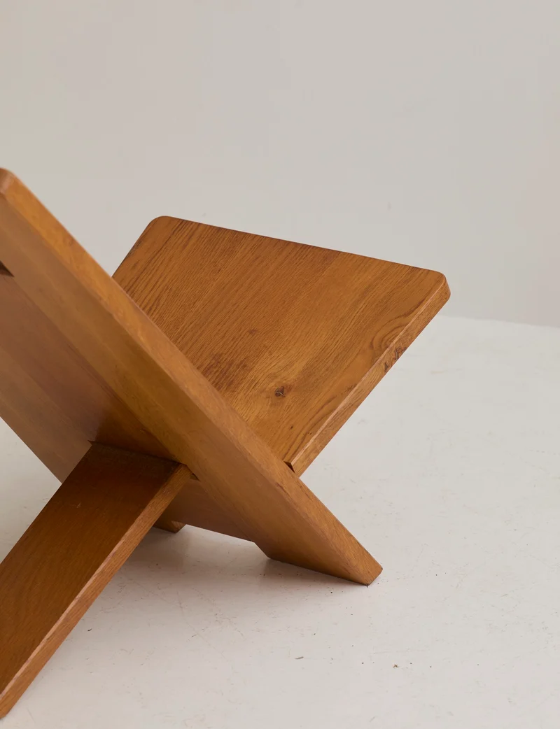 French Palaver Chair by Alain Gaubert in Solid Oak c. 1980 (Signed)