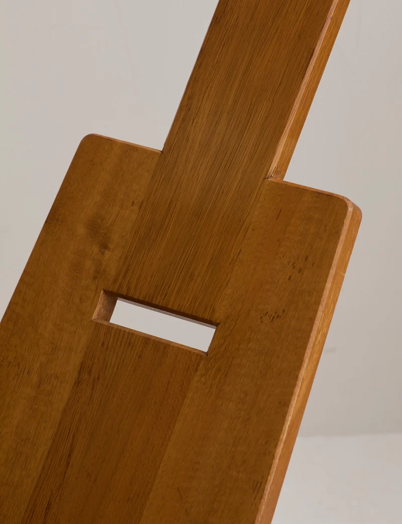 French Palaver Chair by Alain Gaubert in Solid Oak c. 1980 (Signed)