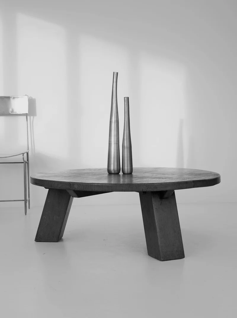 Important Brutalist Tripod Coffee Table, Netherlands c. 1960s