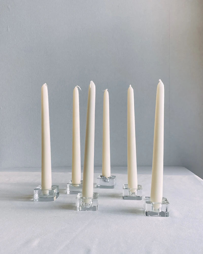 Brutalist Glass Candle Holders (set of 6)