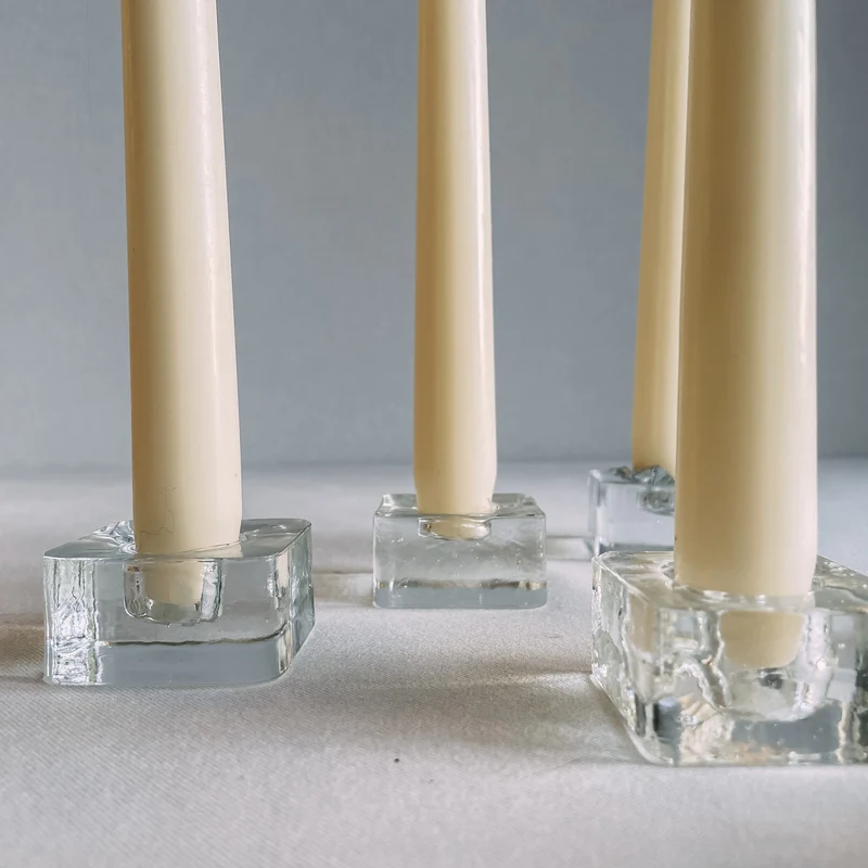 Brutalist Glass Candle Holders (set of 6)