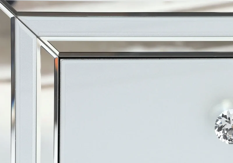 Table chevet miroir blanc - Diva