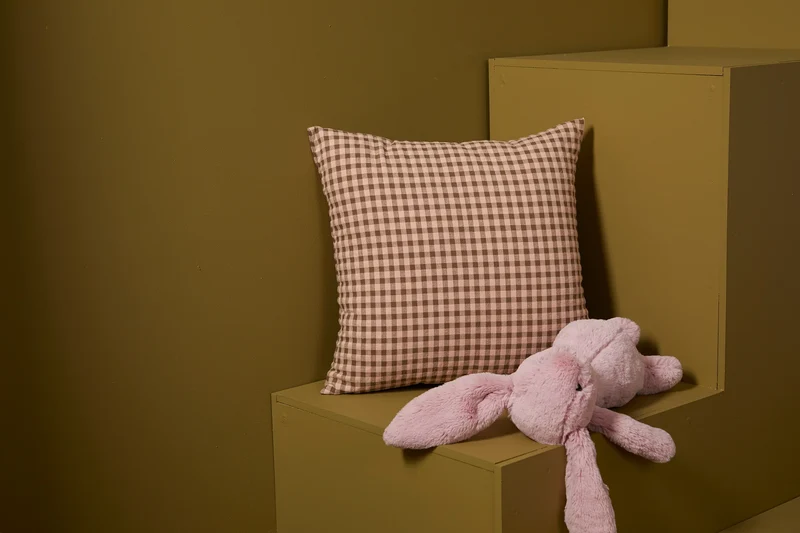 Housse de coussin carré - Vichy vert