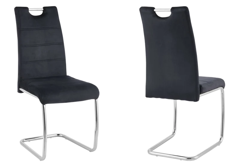 Chaise luge en velours noir dossier haut - Grazia x6