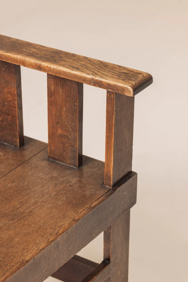 Rare French armchair in solid oak, early 1930s.