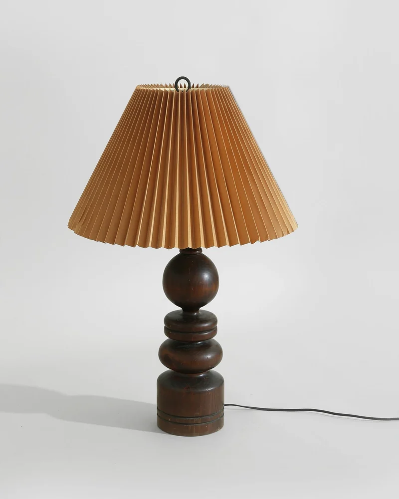 Vintage Sculptural Wood Table Lamp