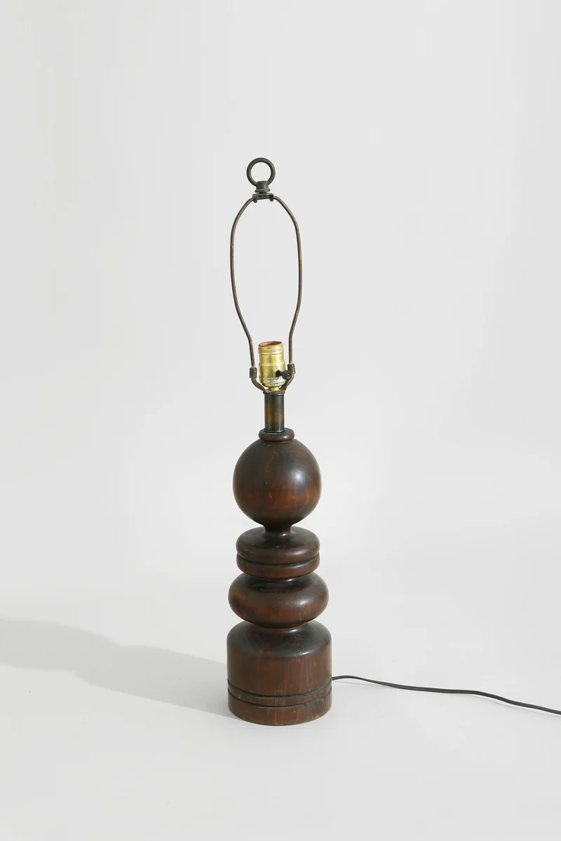 Vintage Sculptural Wood Table Lamp