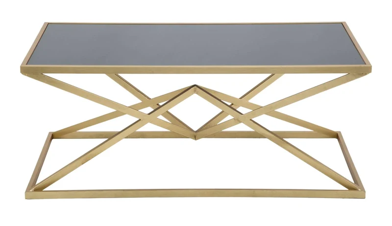 Table basse en métal noir et doré - Piramid