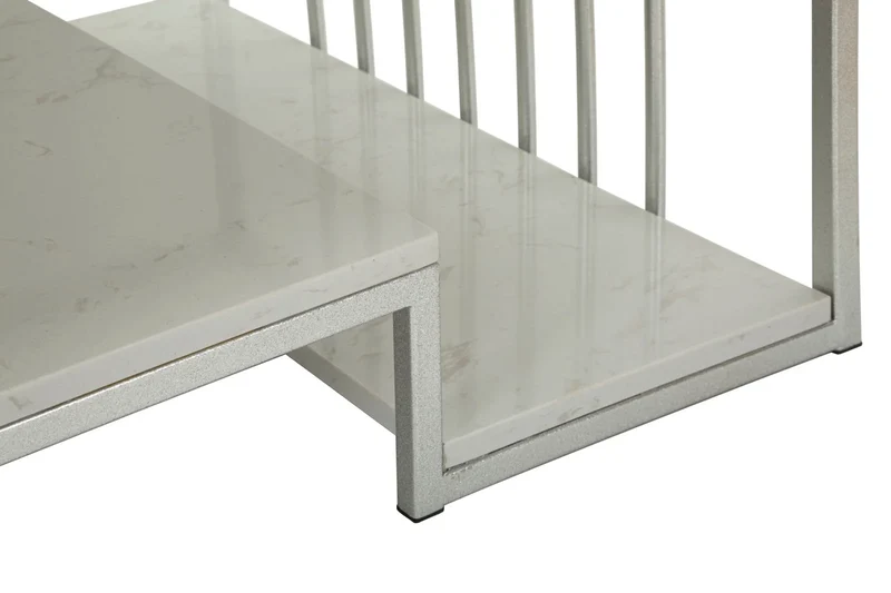 Table basse rectangulaire avec base en métal et plateau en marbre – Collection Kayseri