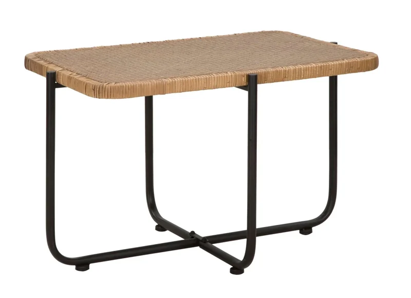 Table basse rectangulaire avec plateau en bois et structure en métal – Style Cebu