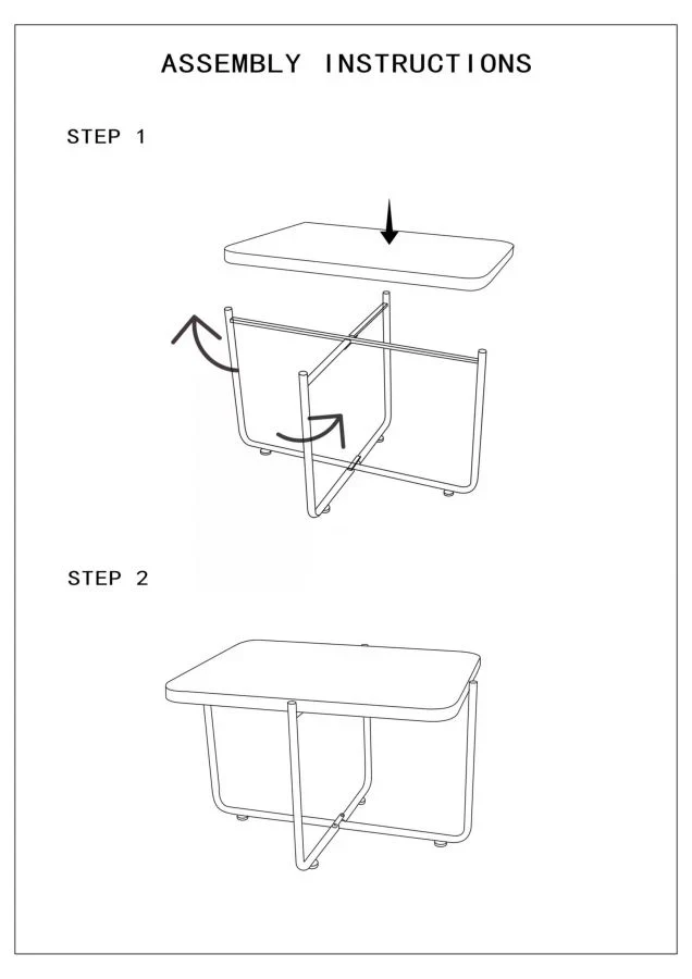 Table basse rectangulaire avec plateau en bois et structure en métal – Style Cebu
