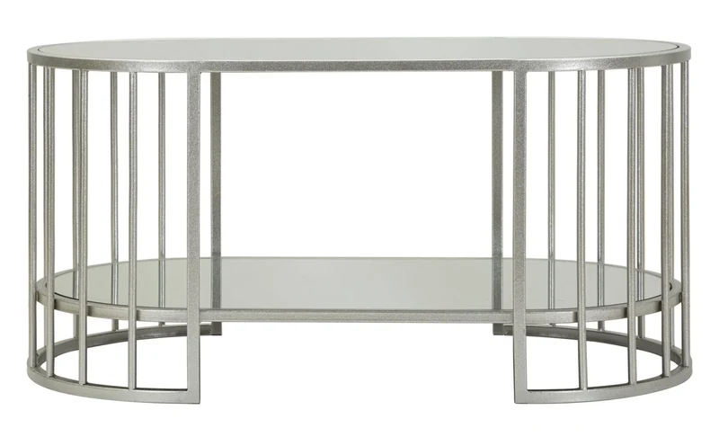 Table basse rectangulaire en verre avec cadre en métal – Smirne Modern