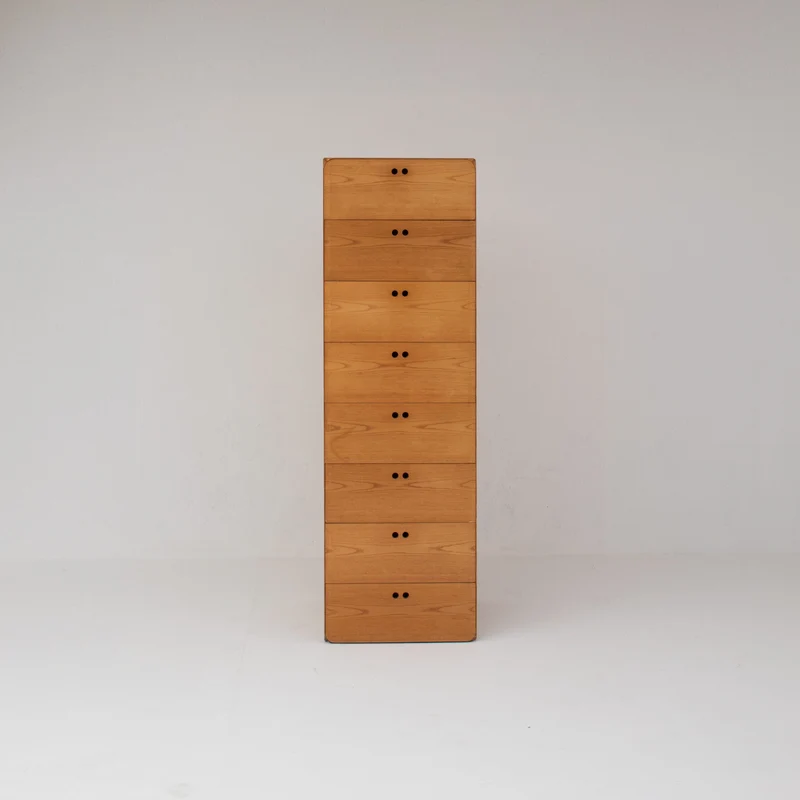Tall Wooden Drawer Cabinet by Derk Jan De Vries