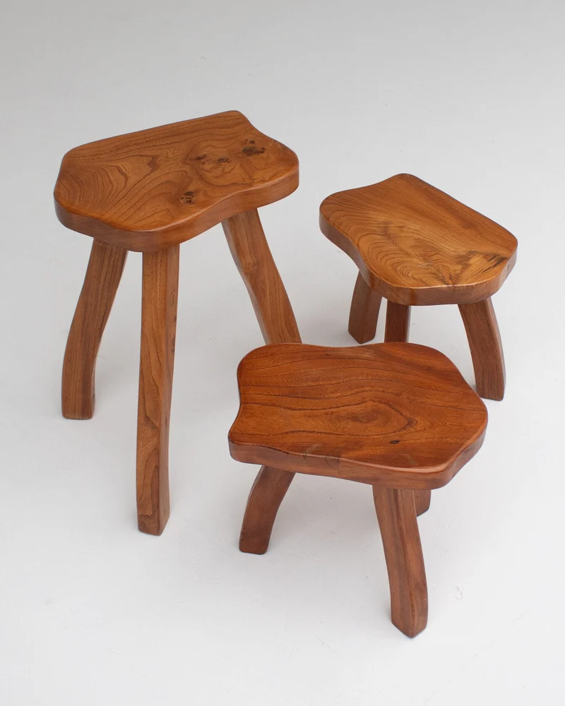 Organic Teak Stool Set