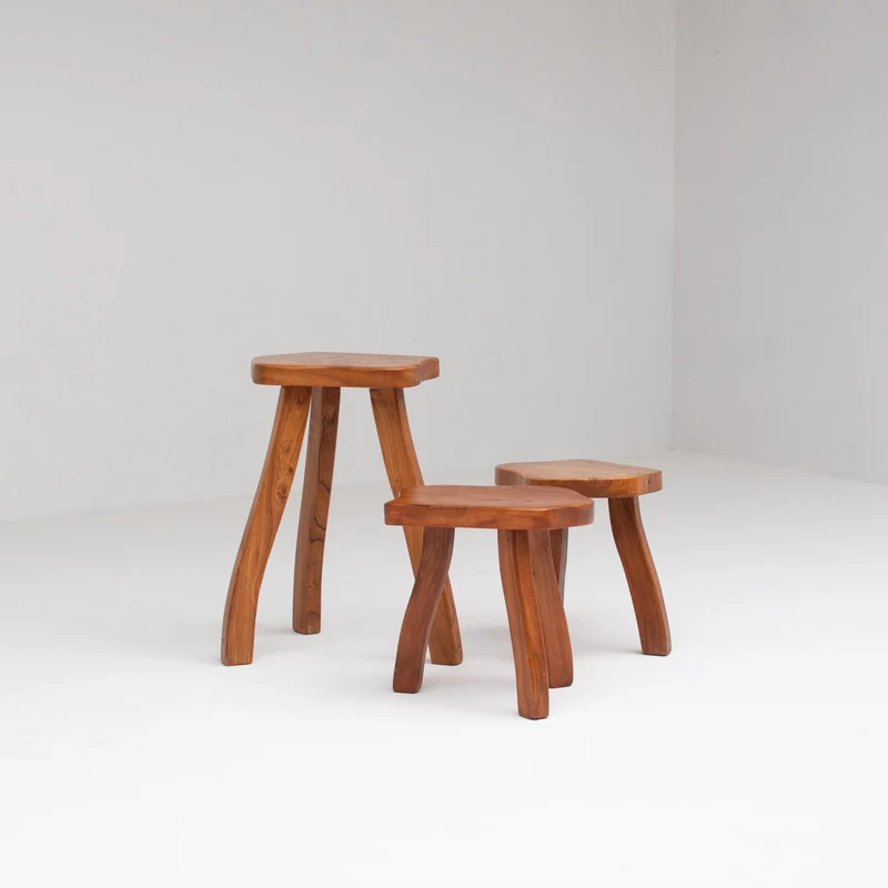 Organic Teak Stool Set