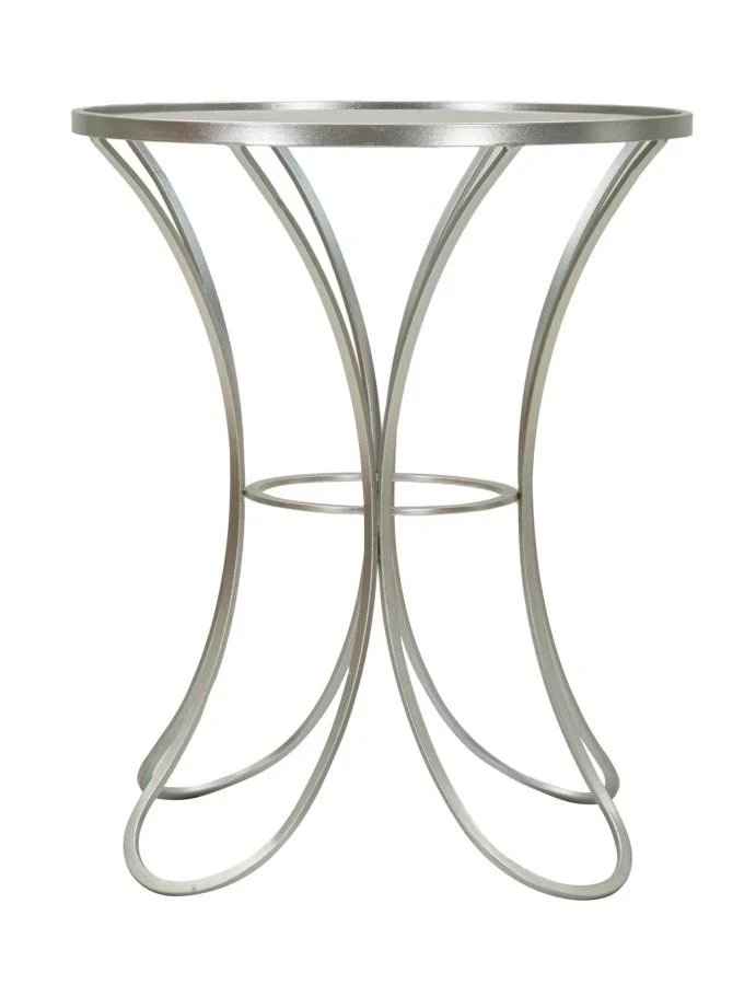 Table basse ronde en verre avec piètement décoratif – Collection Trixy
