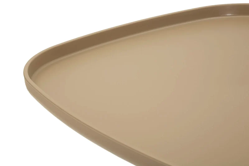 Table basse ronde grise avec piètement géométrique – Gea Design contemporain