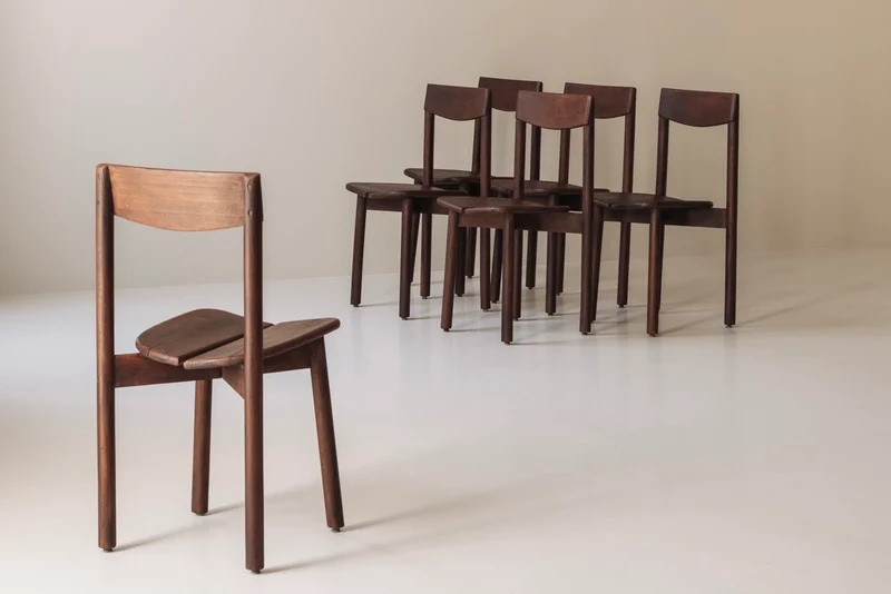 Sculptural Set Dining Chairs by Pierre Gautier-Delaye, France 1960s