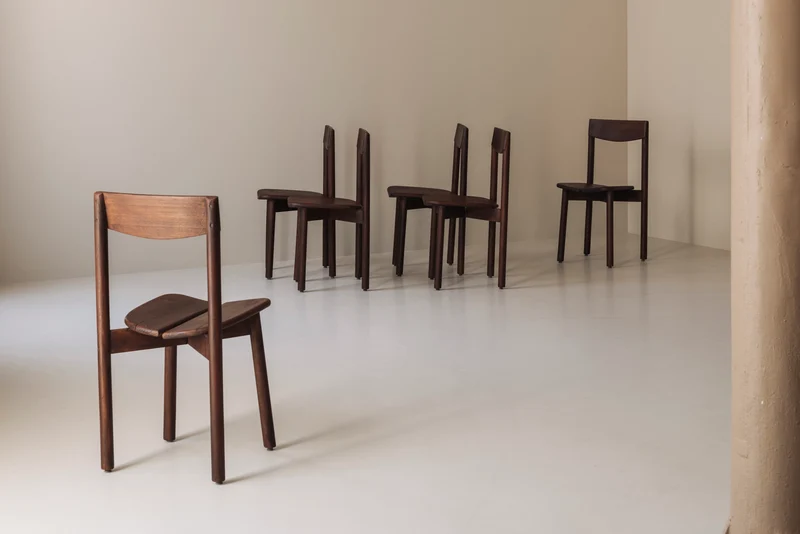 Sculptural Set Dining Chairs by Pierre Gautier-Delaye, France 1960s