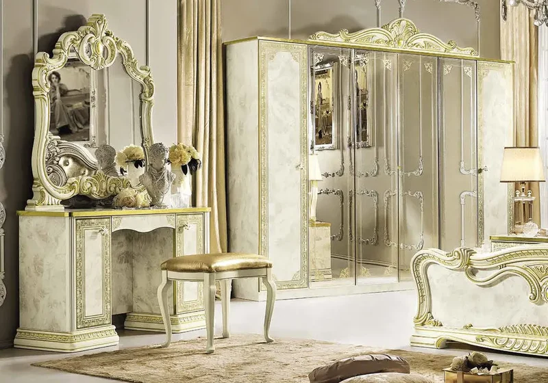 Chambre complète baroque laqué or ivoire KOBA
