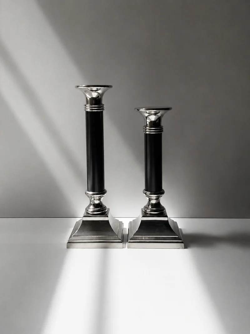 Silver plated classical candleholders