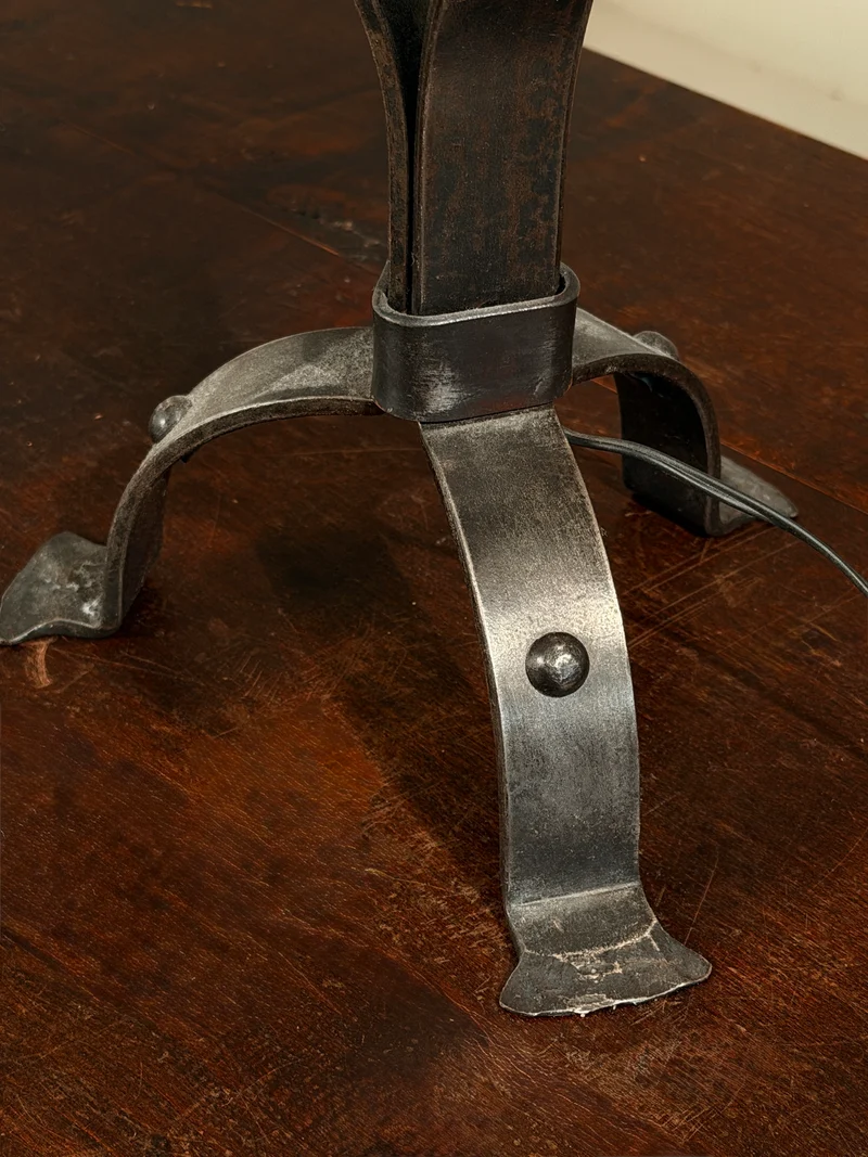 Vintage Wrought-iron Table Lamp Base, France, circa 1950