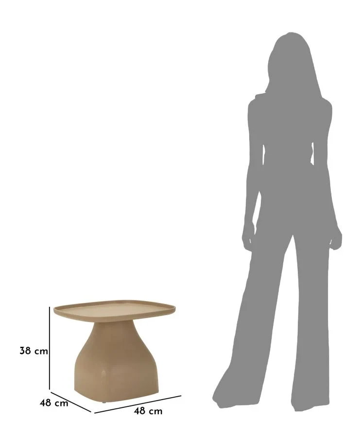 Table basse ronde grise avec piètement sculptural – Gea Modern Accent