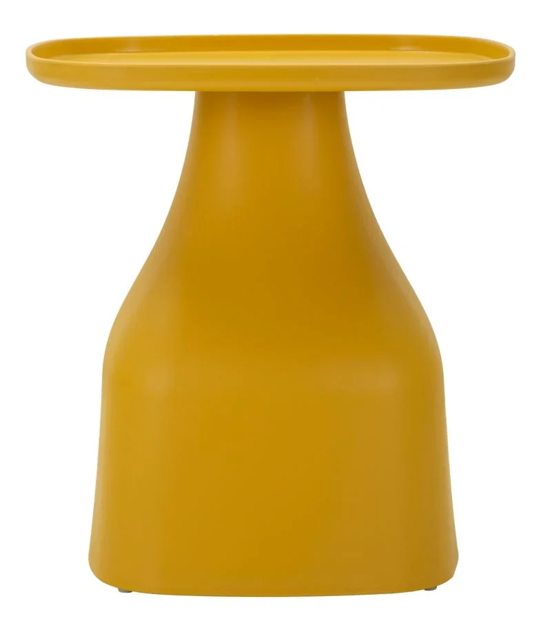 Table basse ronde jaune avec piètement géométrique – Gea Modern Design