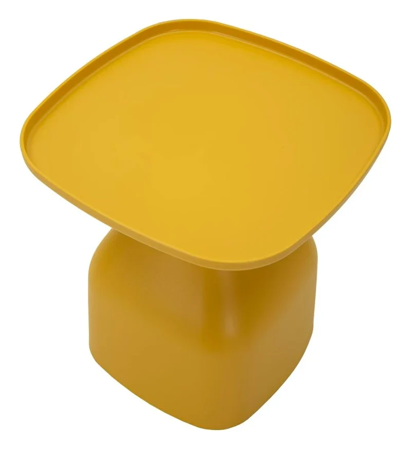 Table basse ronde jaune avec piètement géométrique – Gea Modern Design