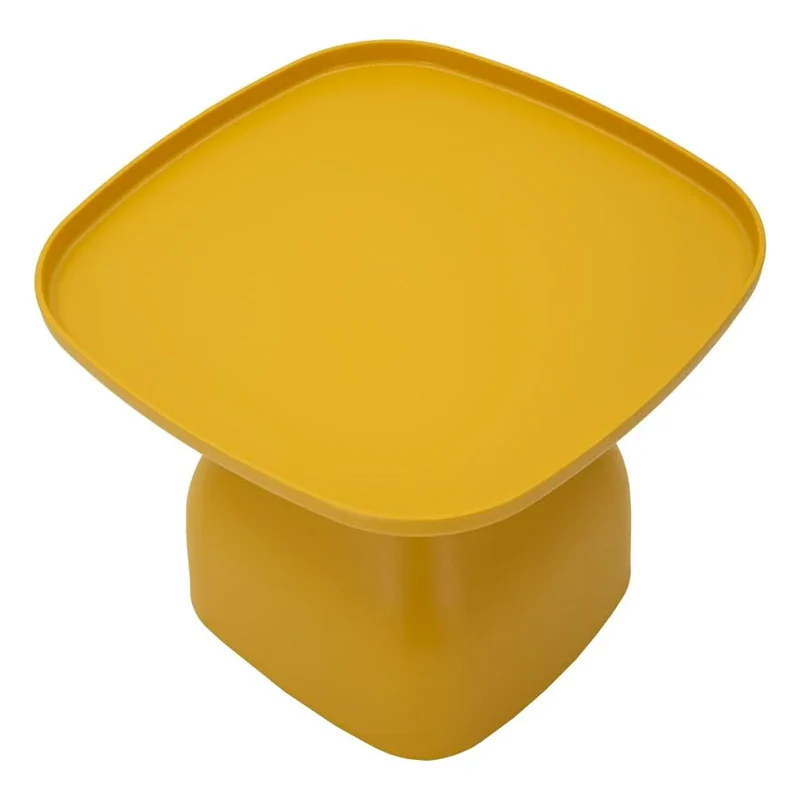 Table basse ronde jaune avec piètement sculptural – Gea Accent Table