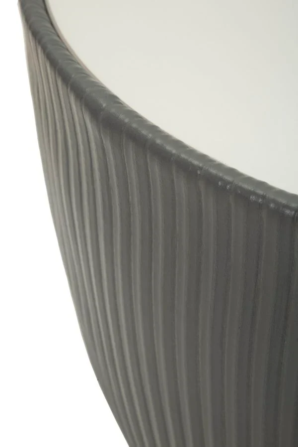 Table basse ronde noire avec base dorée – Style contemporain Elge avec plateau en marbre