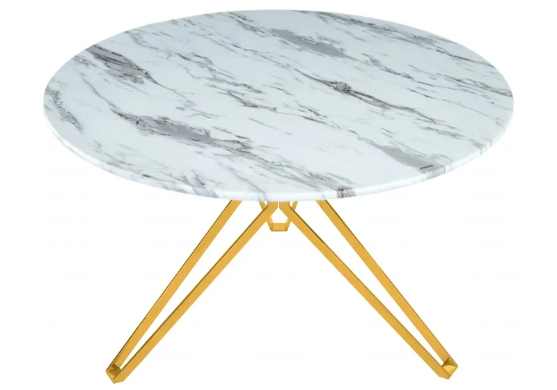 Table et chaise dorée marbre blanc - Iva