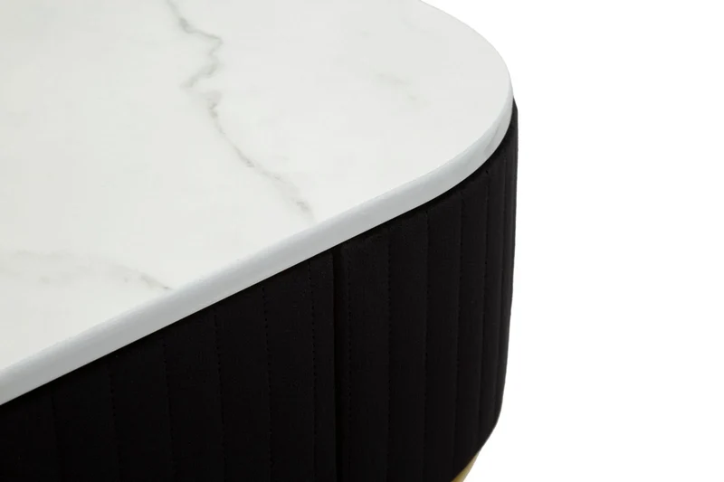 Table console noire avec pieds en métal doré (plateau en marbre)