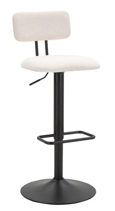 Tabouret de bar blanc réglable avec élévateur – Collection Light