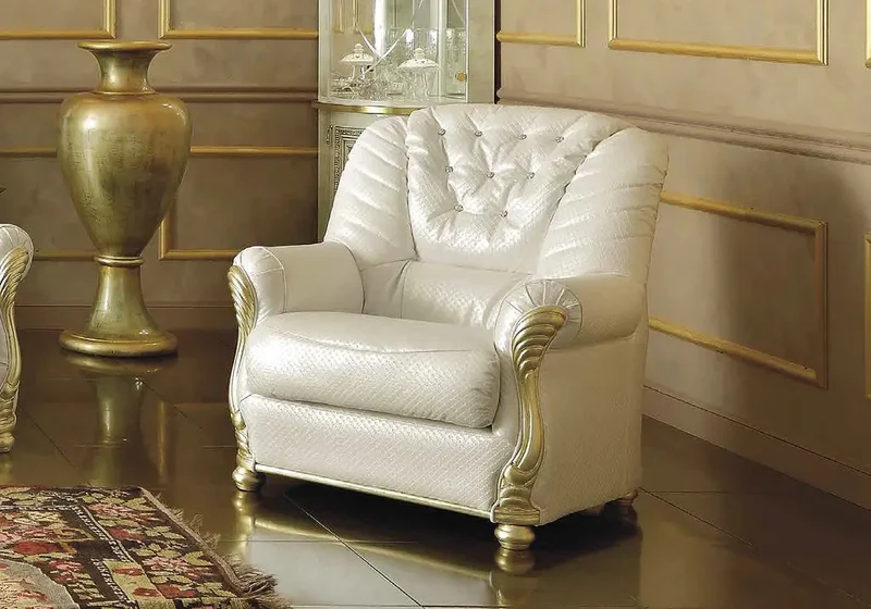 Canapé cuir blanc swarovski KOBA