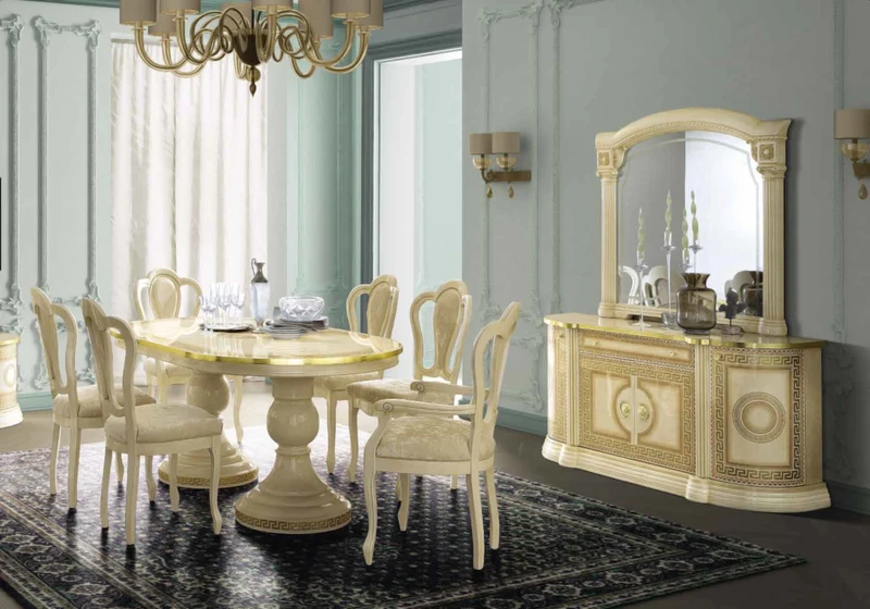 Espace TV baroque ivoire et or versace – IMPERIA