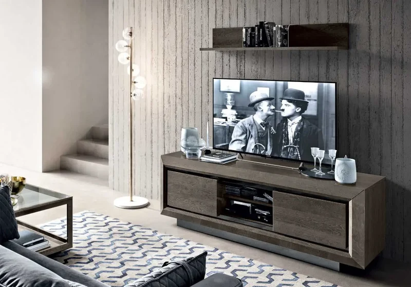 Ensemble meuble TV bouleau laquée PURA