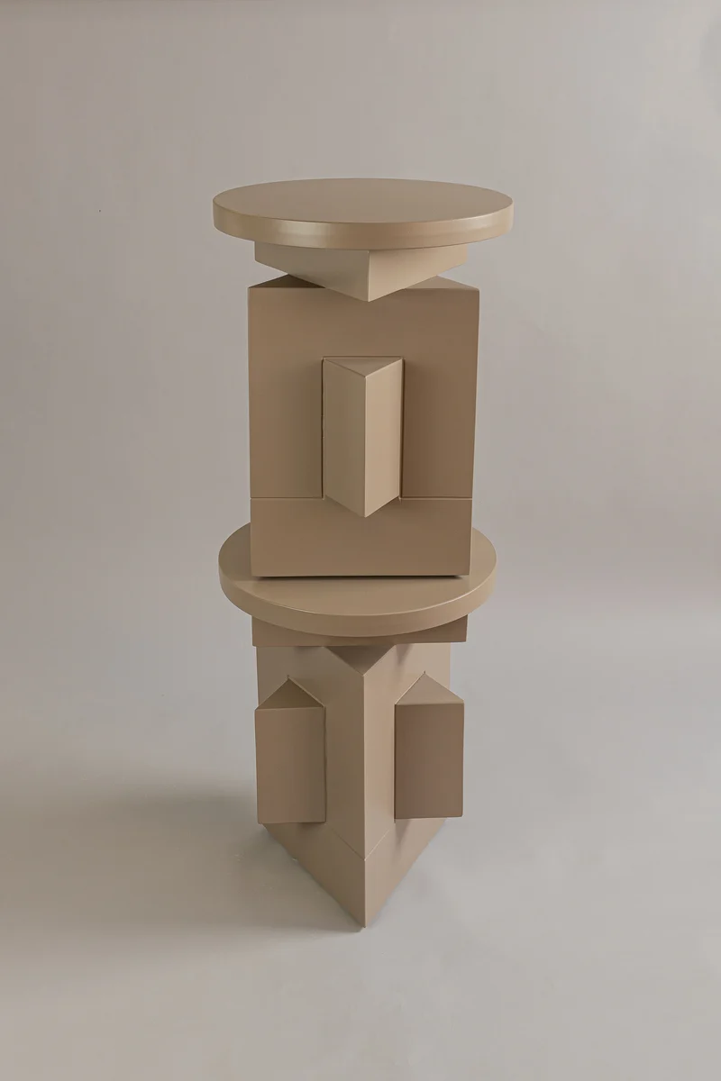 Lacquered Side Table - ASTER Series by Daniel Couttolenc, Lacquered MDF