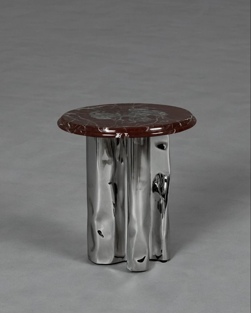 Steel and Stone Side Table - Reverie Series by Nitush Aroosh