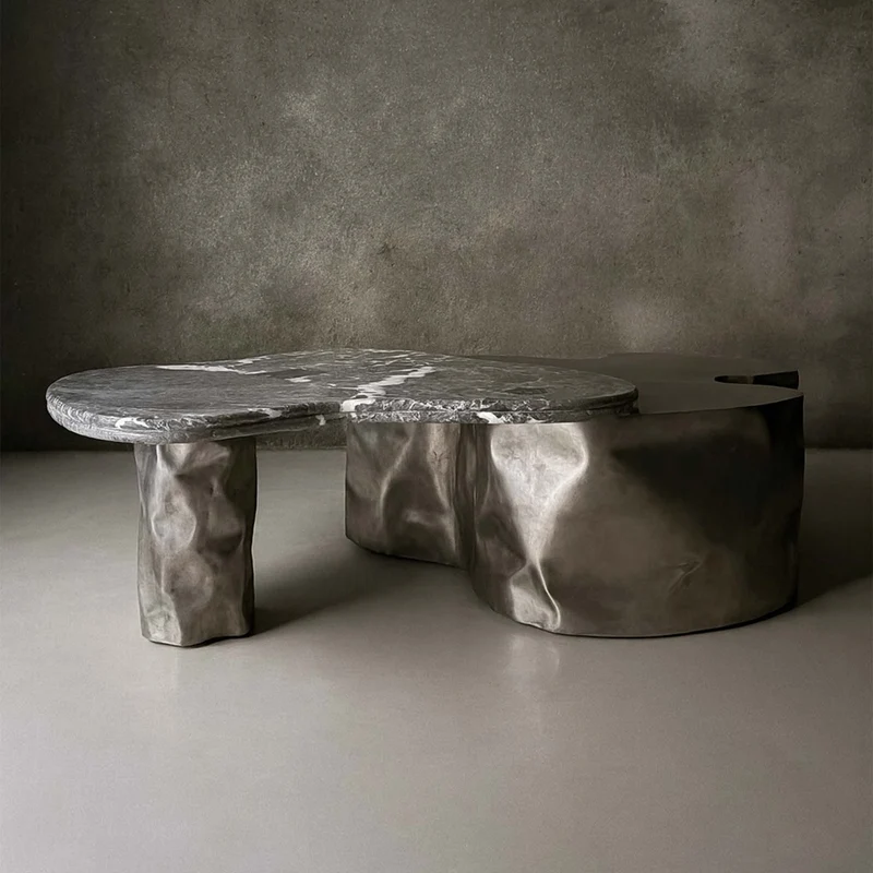 Steel and Stone Coffee Table - Colgada Series