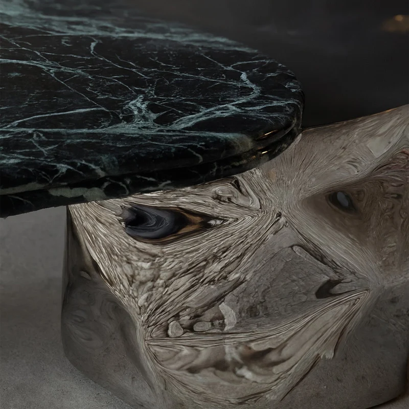 Steel and Stone Coffee Table - Colgada Series