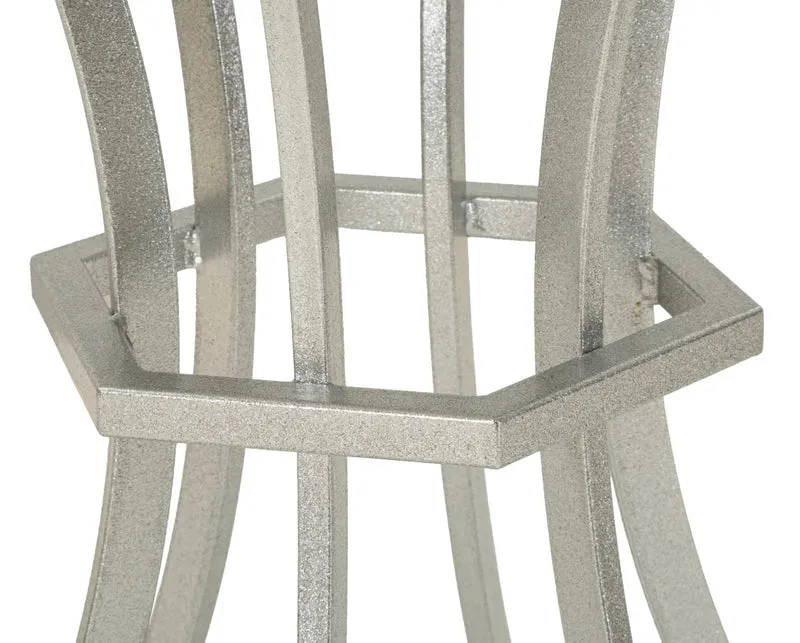 Table d'appoint ronde avec base en métal et plateau en marbre – Istanbul Modern Accent