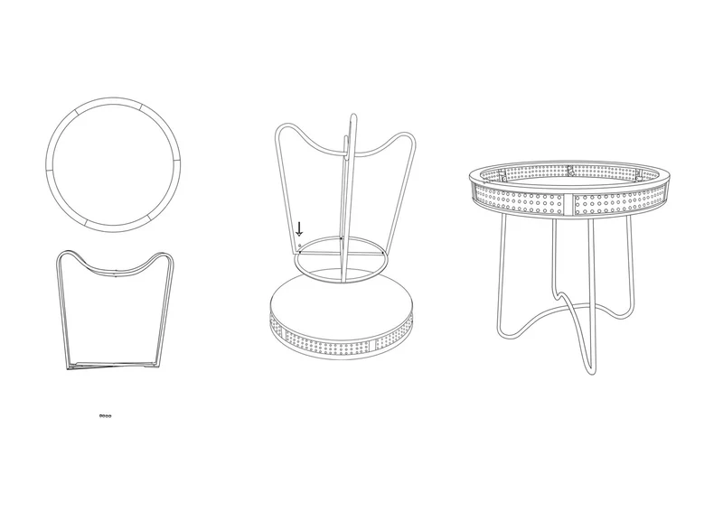 Table d'appoint ronde avec pieds dorés – Table d'appoint moderne Fuji