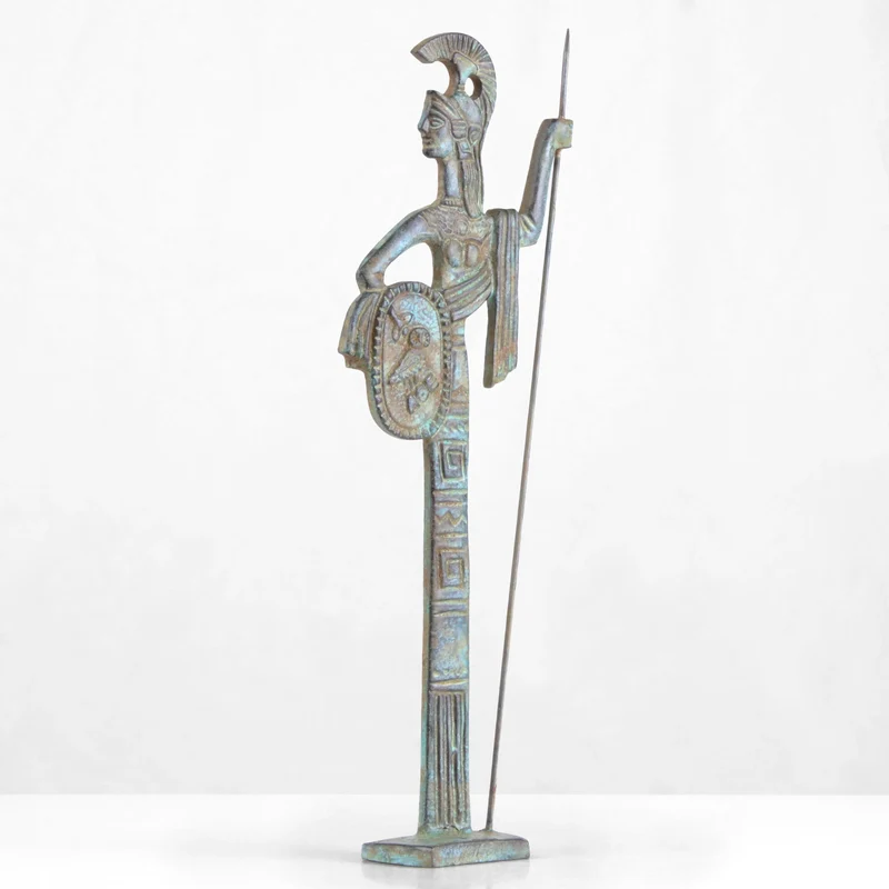 Statuette Athéna - bronze vert