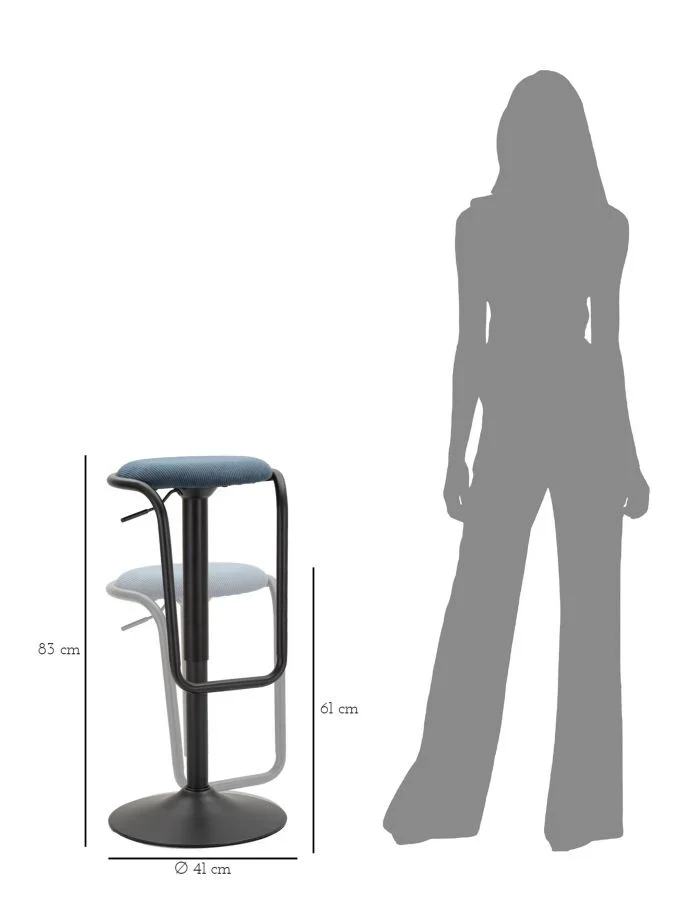 Tabouret de bar réglable bleu marine avec élévateur – Destiny Modern Design
