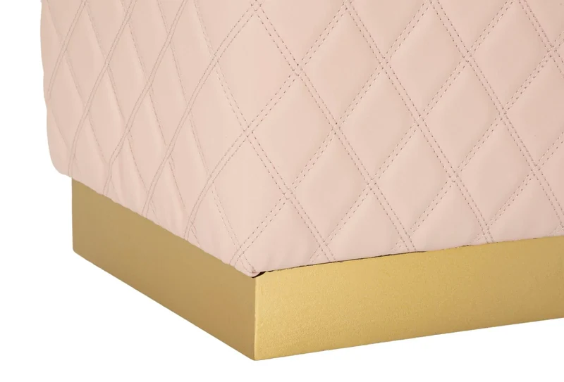 Tabouret rembourré pentagonal avec piètement doré – Siège d'appoint Sharon